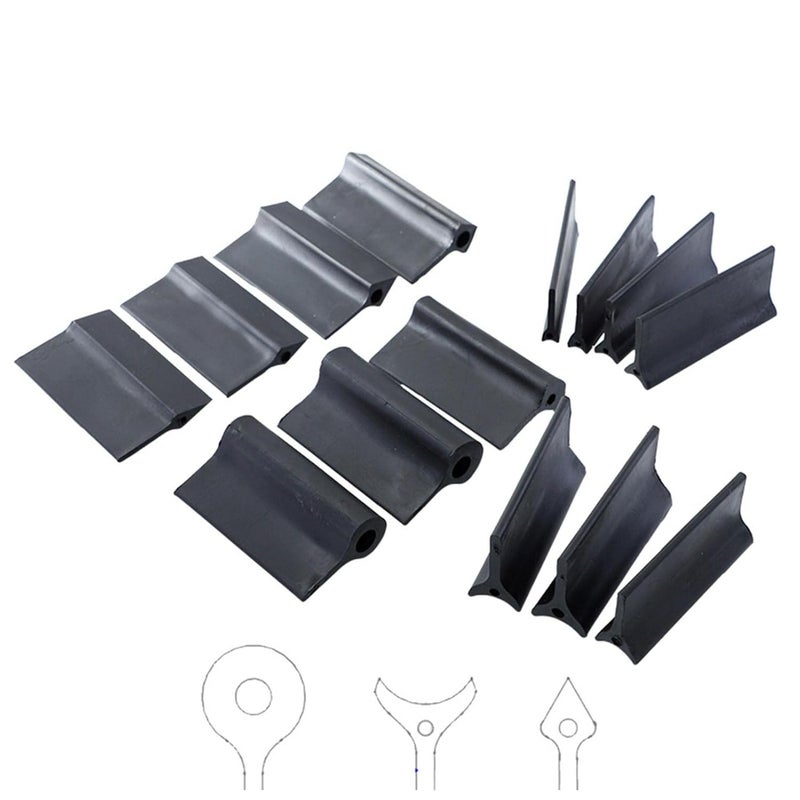 NOWHYX Rubber Polishing Pad, 14 pcs/Set Flexible Contours Convex Concave Sanding Block, Con Tour Detail Sanding Grip Pad for Convex and Concave Sanding, Woodworking Tools(Color:Black) - Image 1
